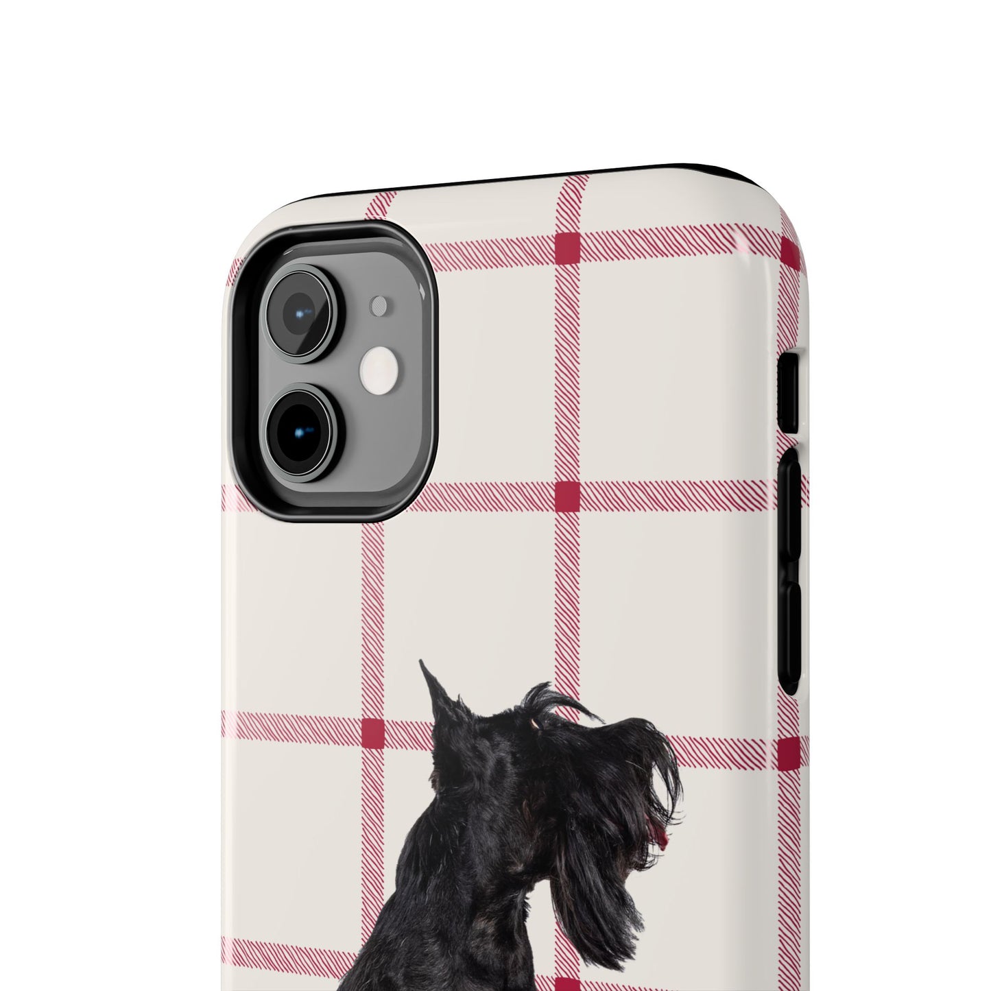 Scottish Terrier Phone Case, Tough Cases, Scottie Dog Phone Cover, Gift for Dog Lovers, Plaid Design