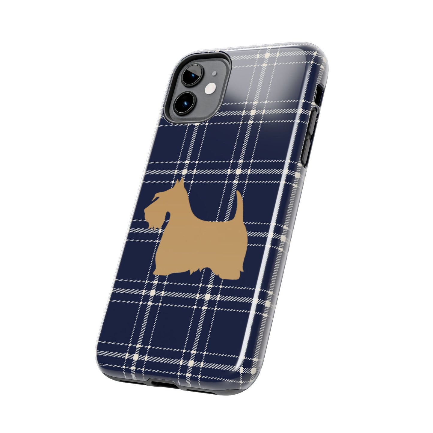 Scottish Terrier Phone Case, Tough Cases, Scottie Dog Phone Cover, Gift for Dog Lovers, Plaid Design