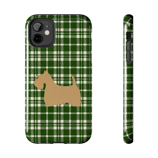 Scottish Terrier Phone Case, Tough Cases, Scottie Dog Phone Cover, Gift for Dog Lovers, Plaid Design