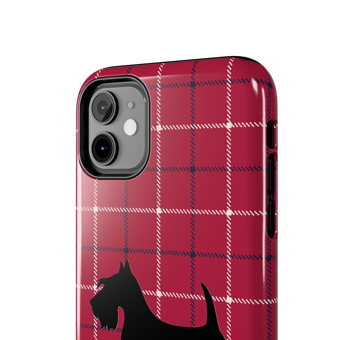 Scottish Terrier Phone Case, Tough Cases, Scottie Dog Phone Cover, Gift for Dog Lovers, Plaid Design