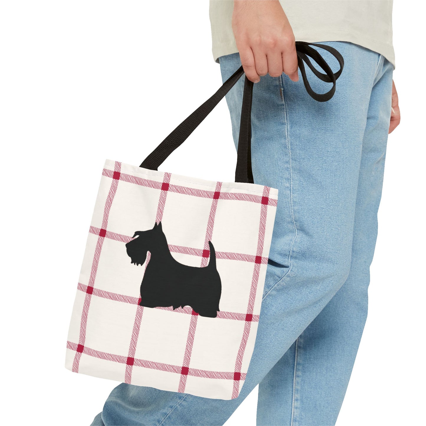 Plaid Scottish Terrier Tote Bag, Stylish Carryall for Pet Lovers, Perfect for Shopping, Beach Days, Teachers, Gifts, All-Occasion Bag