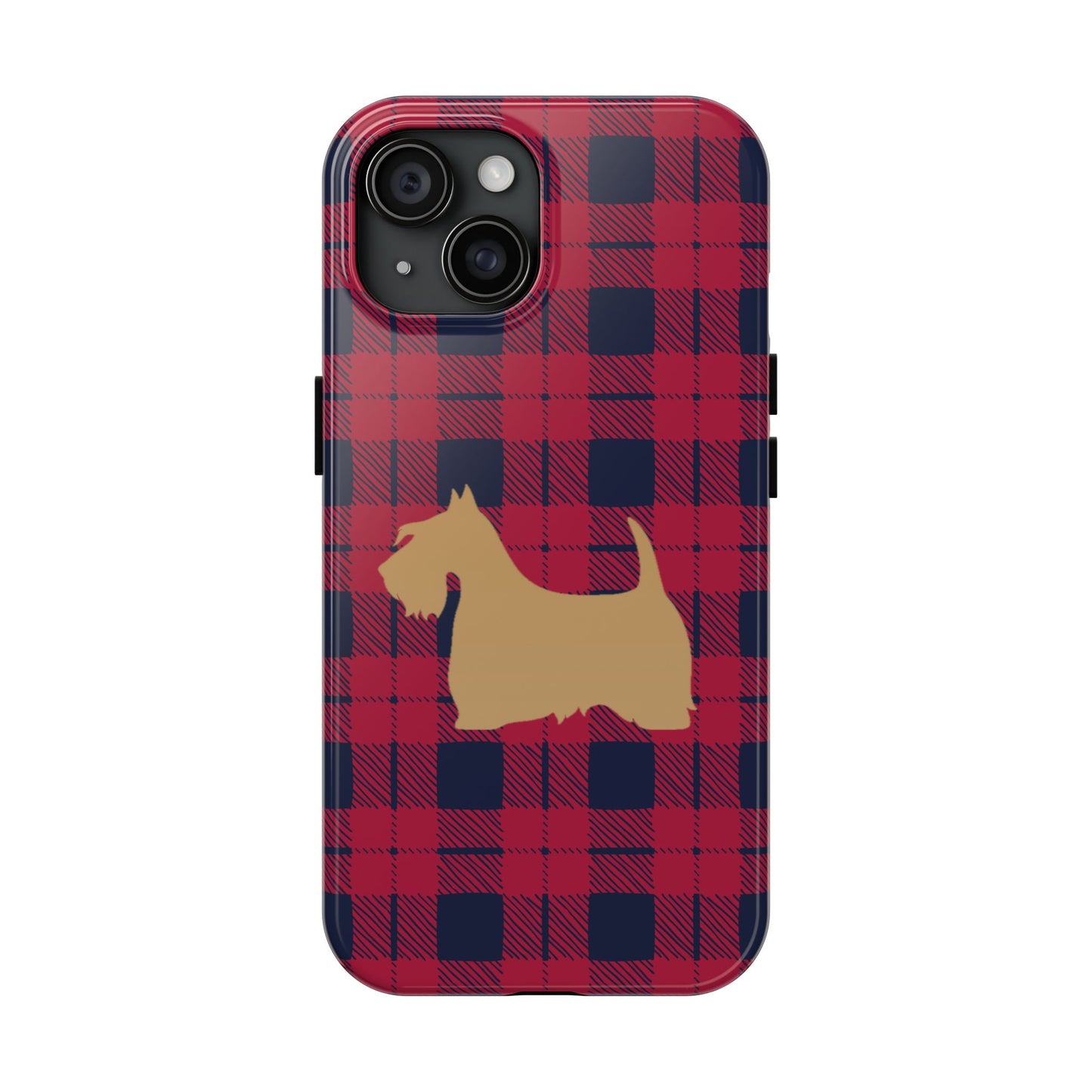 Scottish Terrier Phone Case, Tough Cases, Scottie Dog Phone Cover, Gift for Dog Lovers, Plaid Design