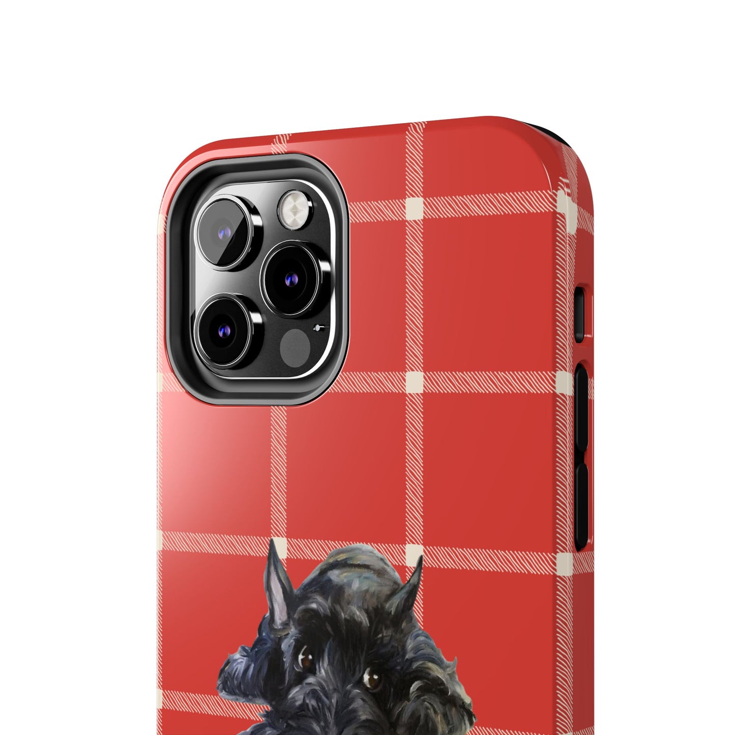 Scottish Terrier Phone Case, Tough Cases, Scottie Dog Phone Cover, Gift for Dog Lovers, Plaid Design