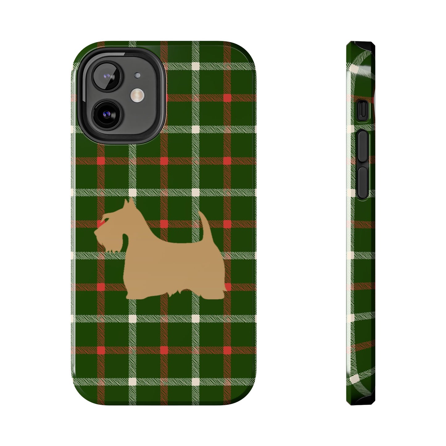 Scottish Terrier Phone Case, Tough Cases, Scottie Dog Phone Cover, Gift for Dog Lovers, Plaid Design