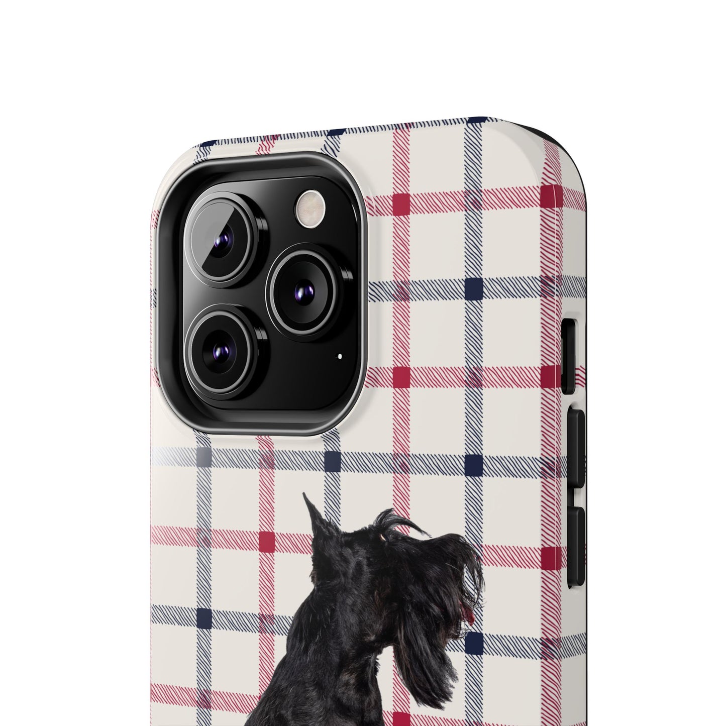 Scottish Terrier Phone Case, Tough Cases, Scottie Dog Phone Cover, Gift for Dog Lovers, Plaid Design
