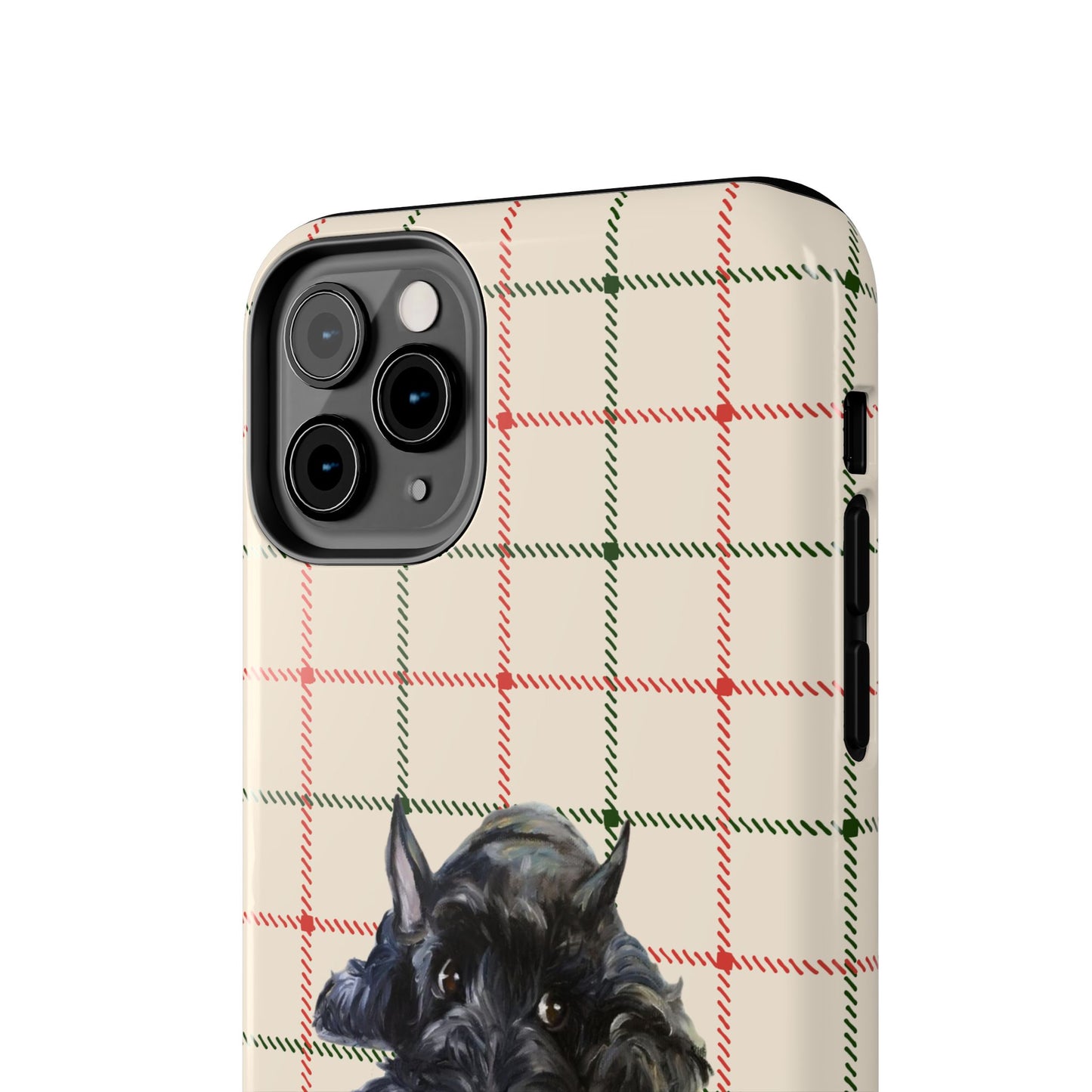 Scottish Terrier Phone Case, Tough Cases, Scottie Dog Phone Cover, Gift for Dog Lovers, Plaid Design