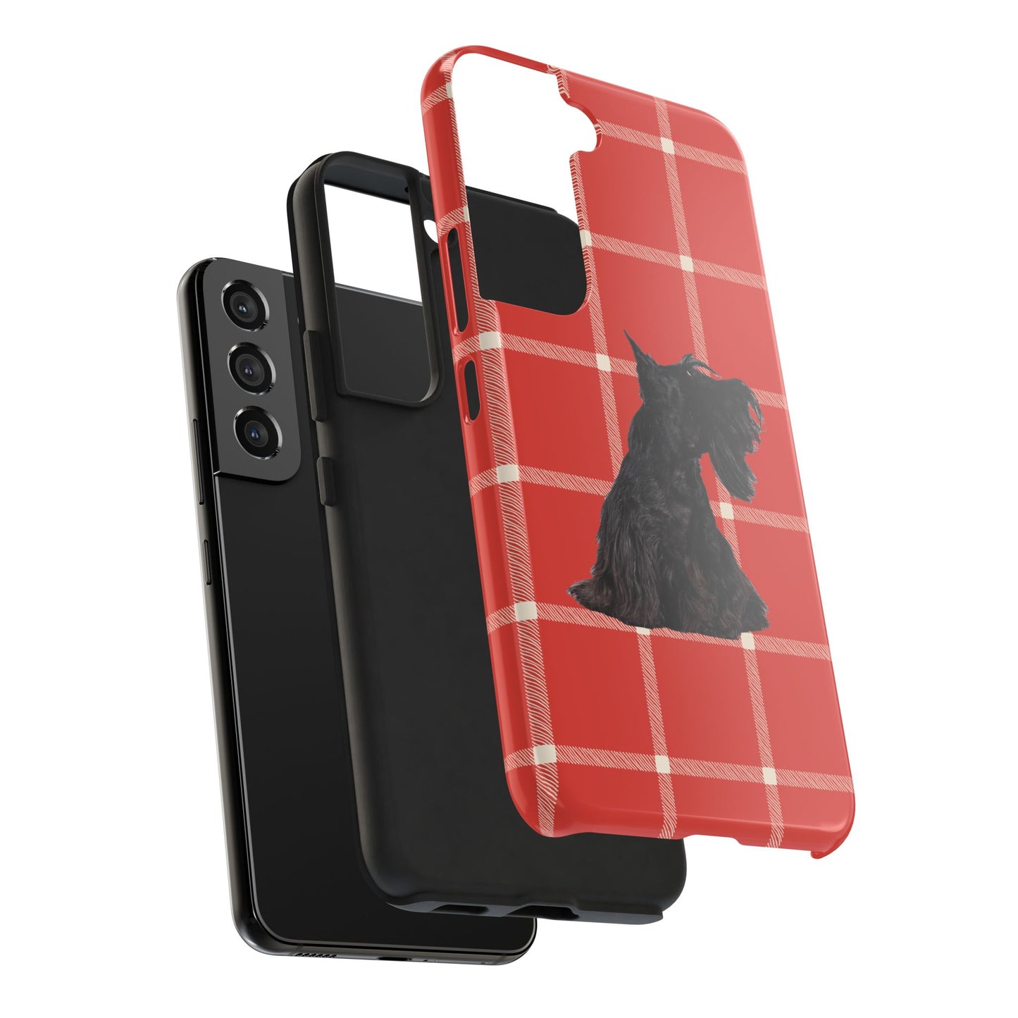 Scottish Terrier Phone Case, Tough Cases, Scottie Dog Phone Cover, Gift for Dog Lovers, Plaid Design