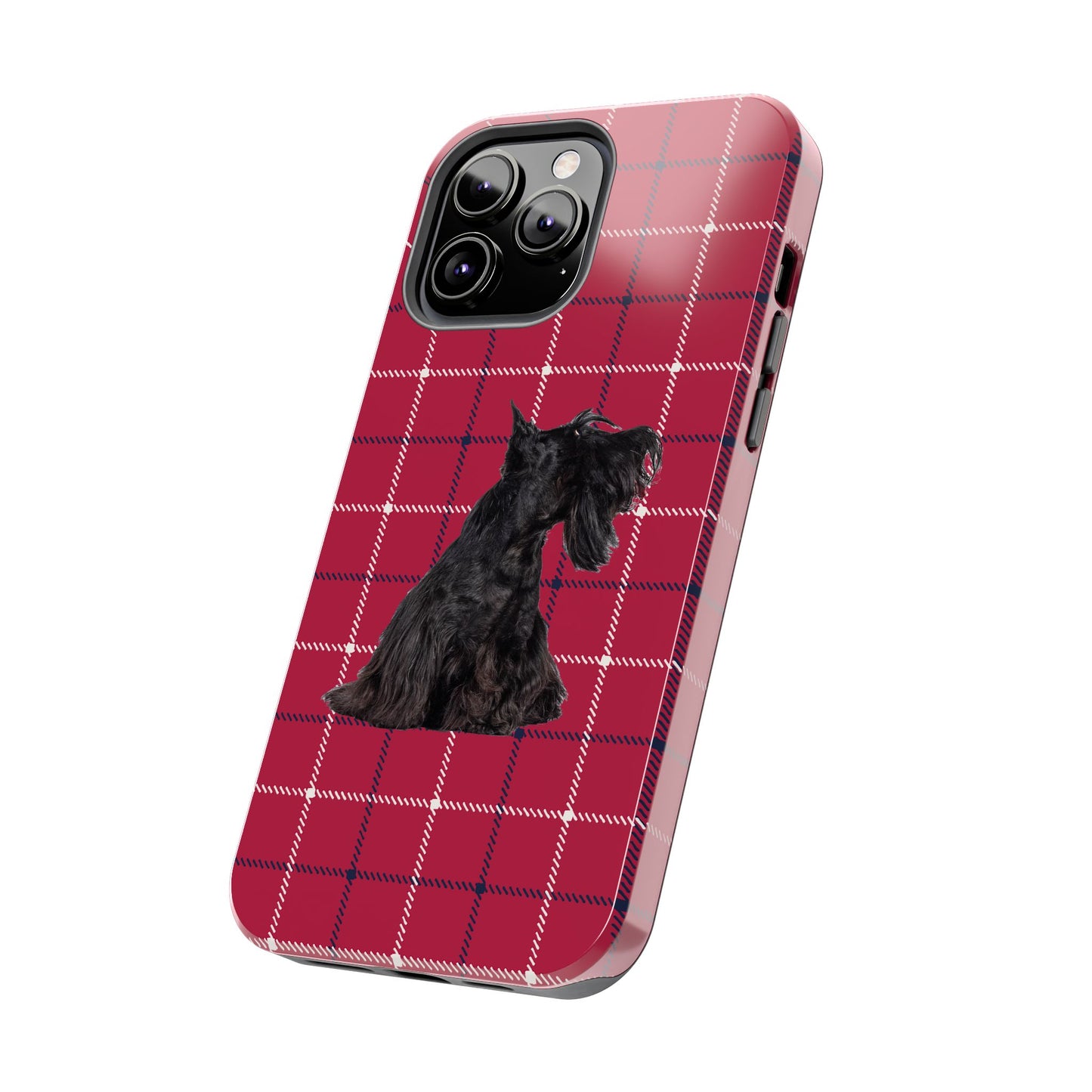 Scottish Terrier Phone Case, Tough Cases, Scottie Dog Phone Cover, Gift for Dog Lovers, Plaid Design