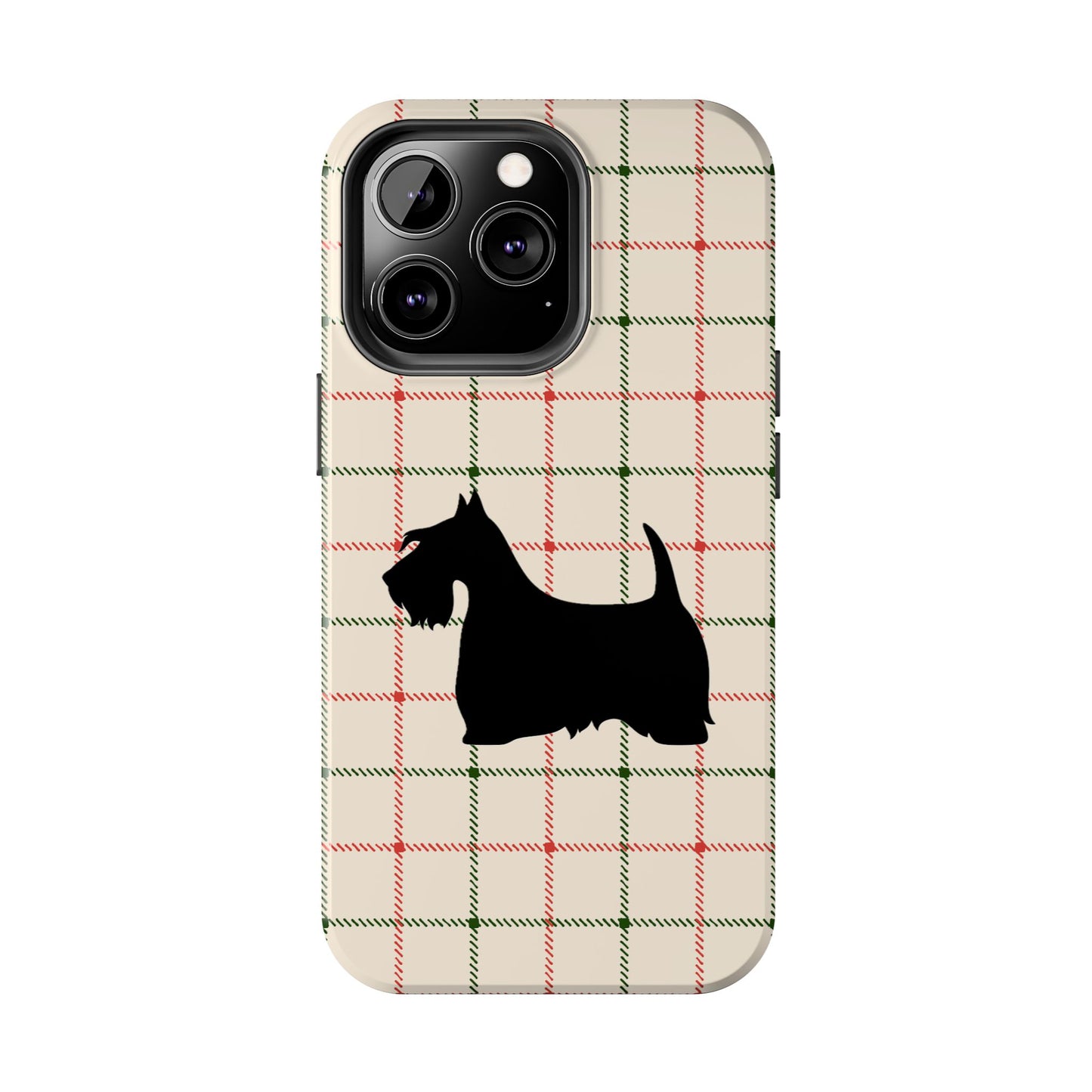 Scottish Terrier Phone Case, Tough Cases, Scottie Dog Phone Cover, Gift for Dog Lovers, Plaid Design