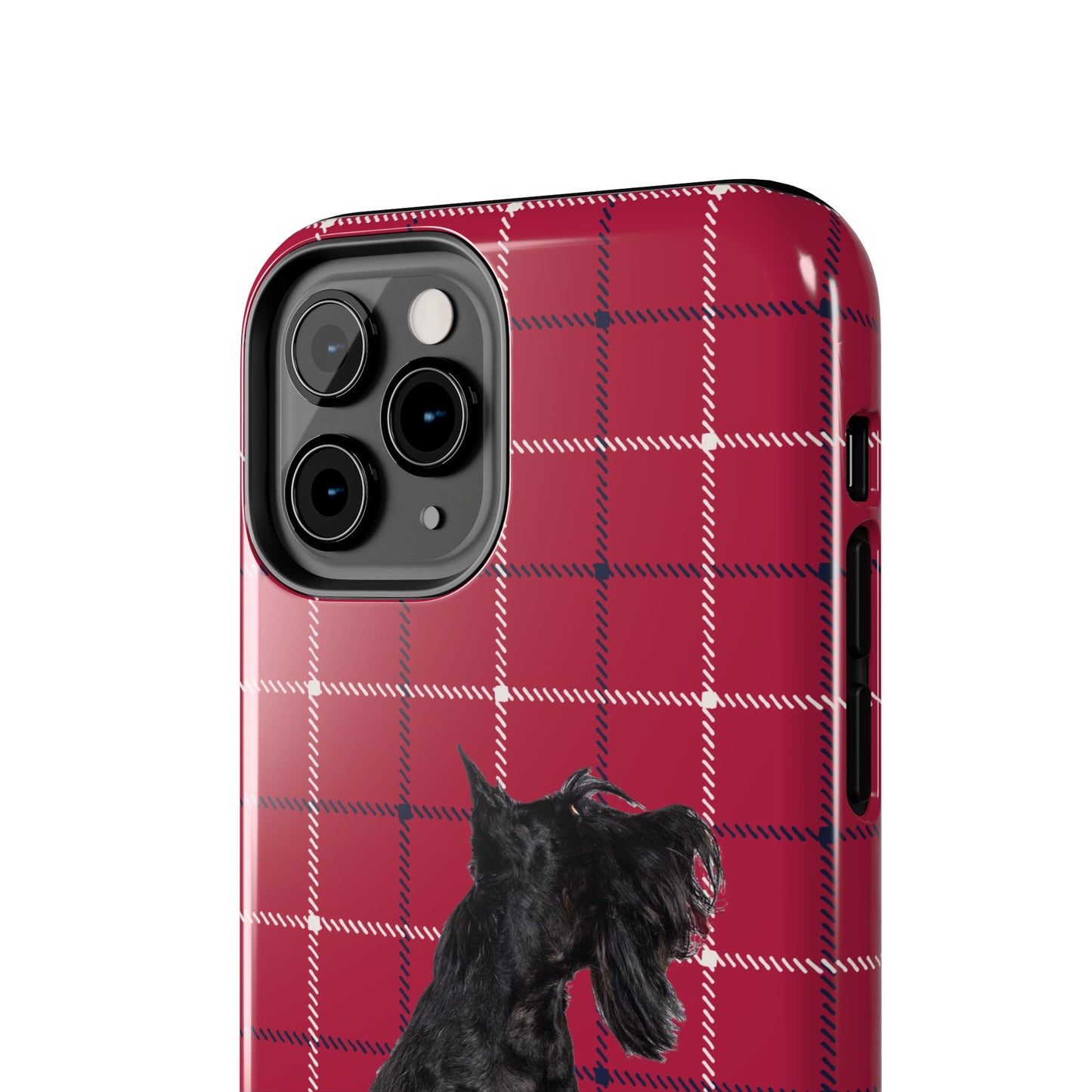 Scottish Terrier Phone Case, Tough Cases, Scottie Dog Phone Cover, Gift for Dog Lovers, Plaid Design