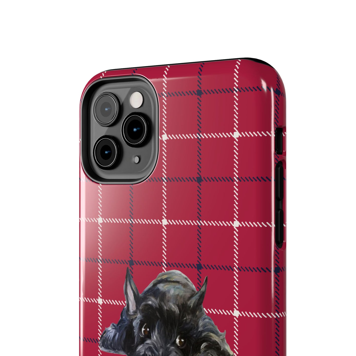 Scottish Terrier Phone Case, Tough Cases, Scottie Dog Phone Cover, Gift for Dog Lovers, Plaid Design