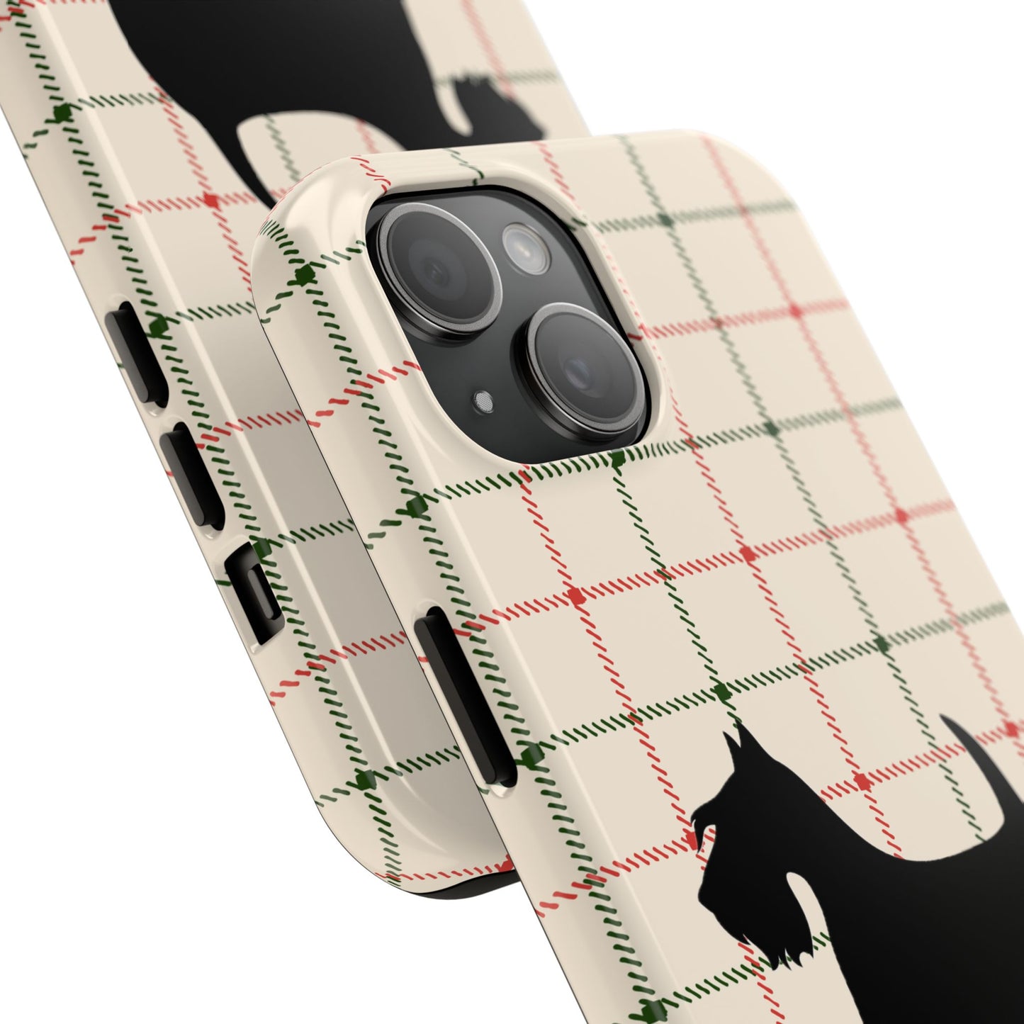 Scottish Terrier Phone Case, Tough Cases, Scottie Dog Phone Cover, Gift for Dog Lovers, Plaid Design