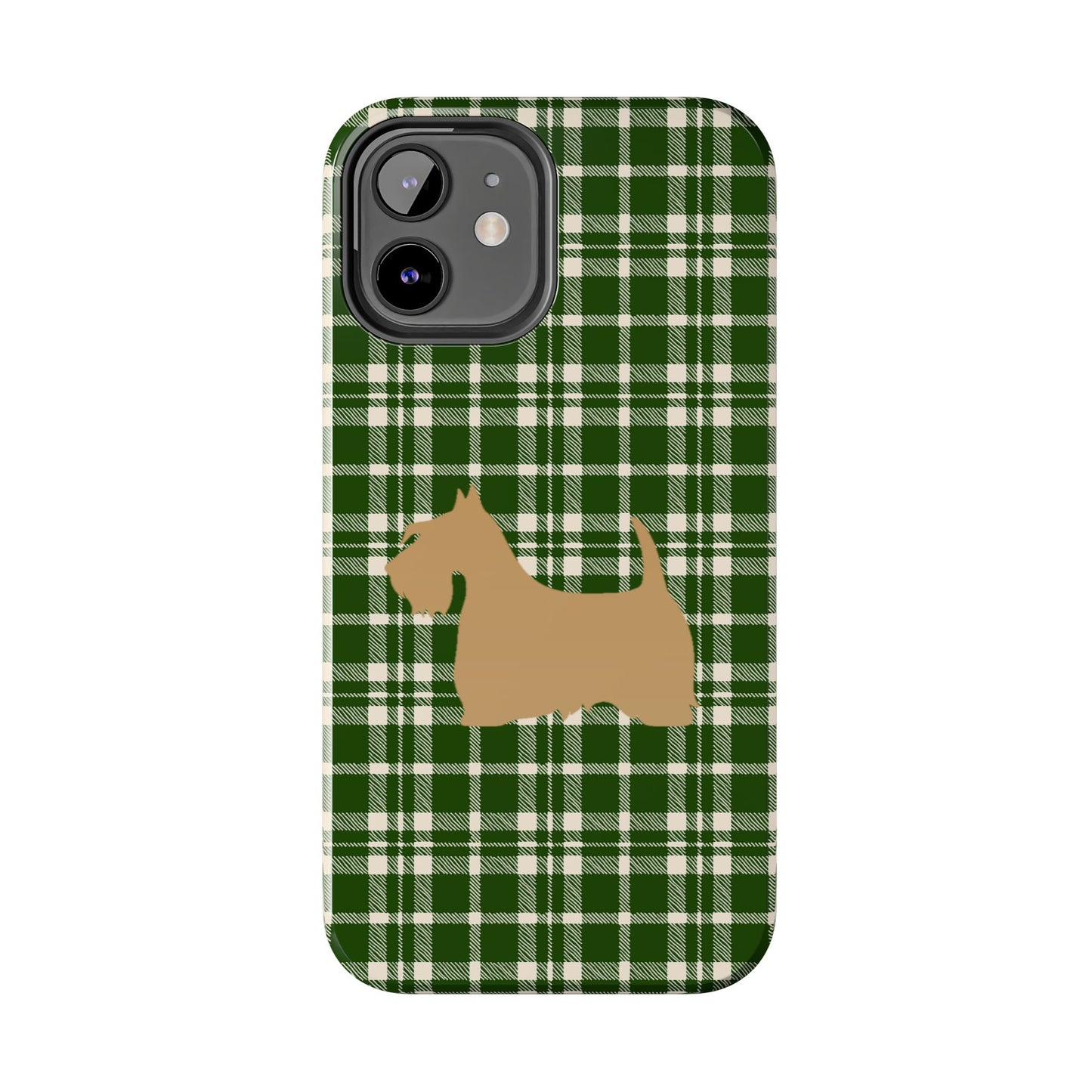 Scottish Terrier Phone Case, Tough Cases, Scottie Dog Phone Cover, Gift for Dog Lovers, Plaid Design