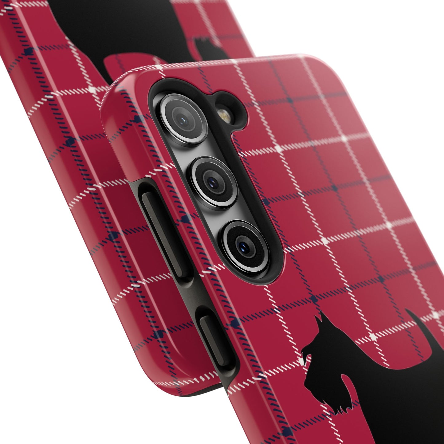 Scottish Terrier Phone Case, Tough Cases, Scottie Dog Phone Cover, Gift for Dog Lovers, Plaid Design
