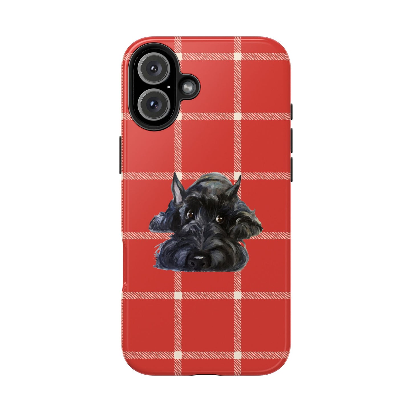 Scottish Terrier Phone Case, Tough Cases, Scottie Dog Phone Cover, Gift for Dog Lovers, Plaid Design