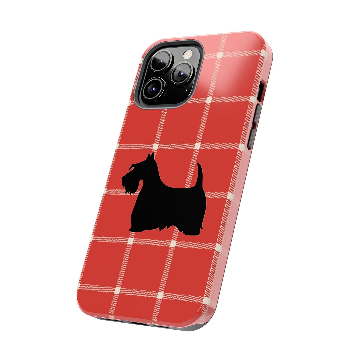 Scottish Terrier Phone Case, Tough Cases, Scottie Dog Phone Cover, Gift for Dog Lovers, Plaid Design