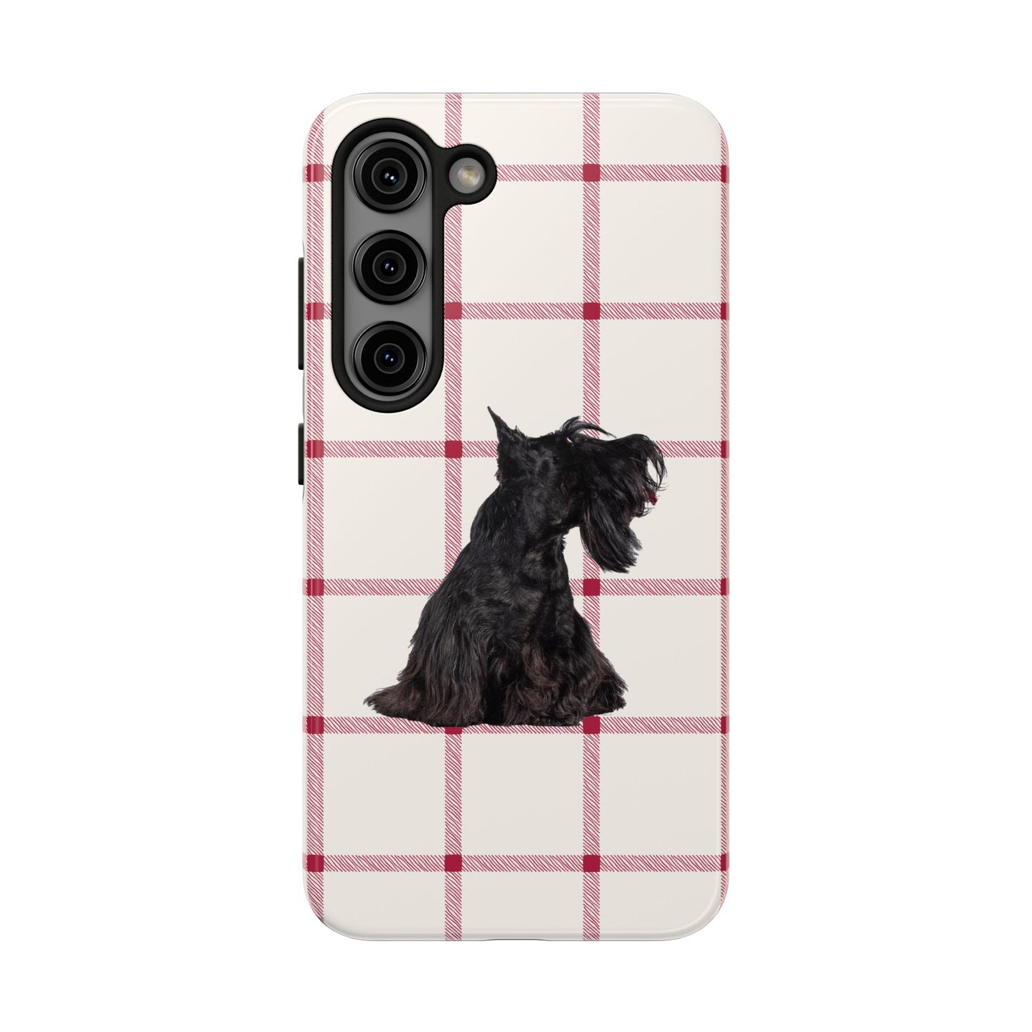 Scottish Terrier Phone Case, Tough Cases, Scottie Dog Phone Cover, Gift for Dog Lovers, Plaid Design