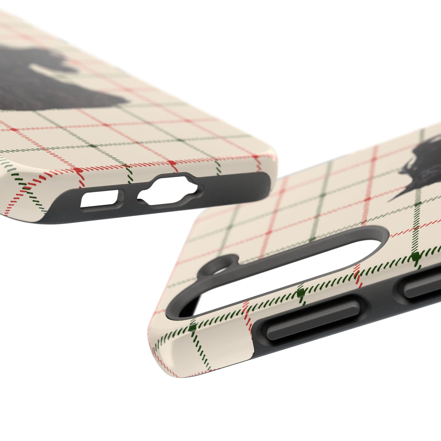 Scottish Terrier Phone Case, Tough Cases, Scottie Dog Phone Cover, Gift for Dog Lovers, Plaid Design