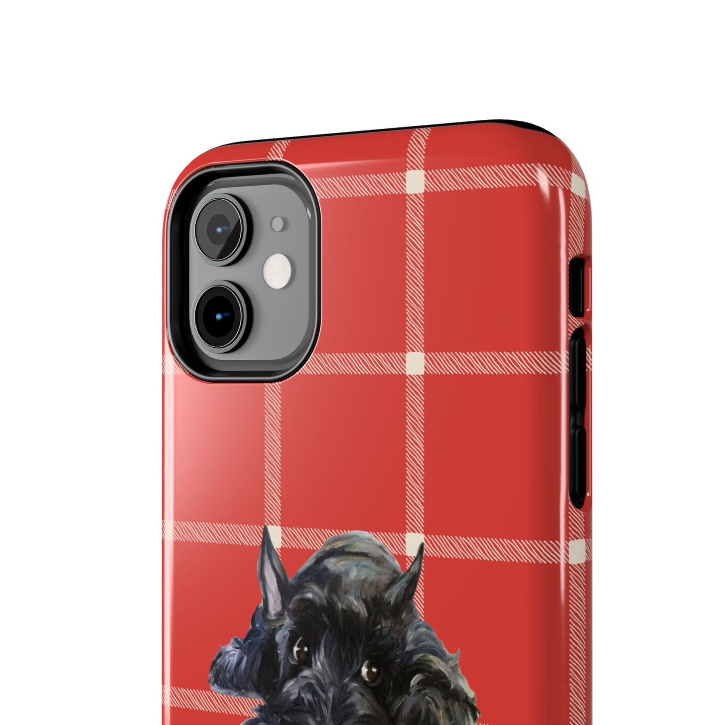 Scottish Terrier Phone Case, Tough Cases, Scottie Dog Phone Cover, Gift for Dog Lovers, Plaid Design