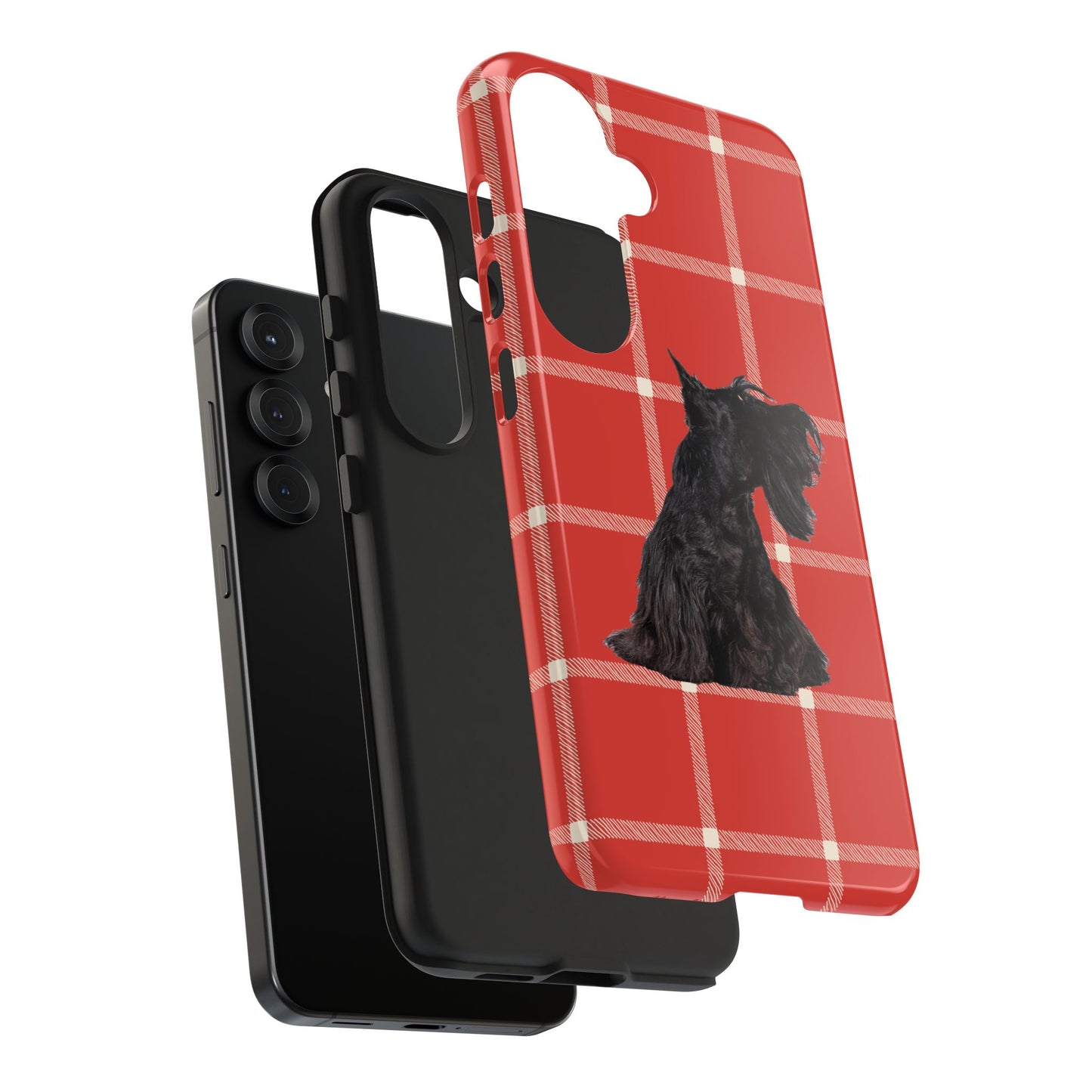 Scottish Terrier Phone Case, Tough Cases, Scottie Dog Phone Cover, Gift for Dog Lovers, Plaid Design