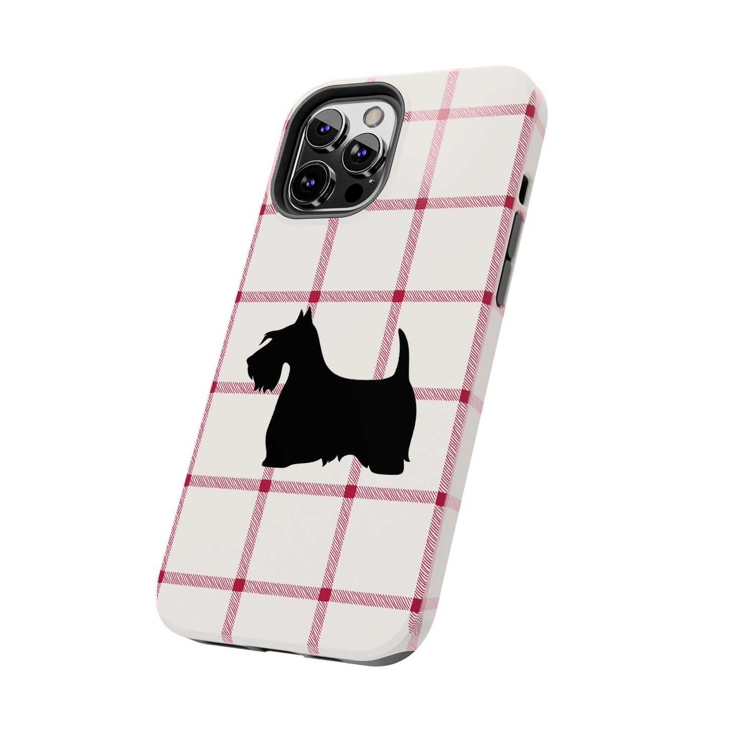 Scottish Terrier Phone Case, Tough Cases, Scottie Dog Phone Cover, Gift for Dog Lovers, Plaid Design