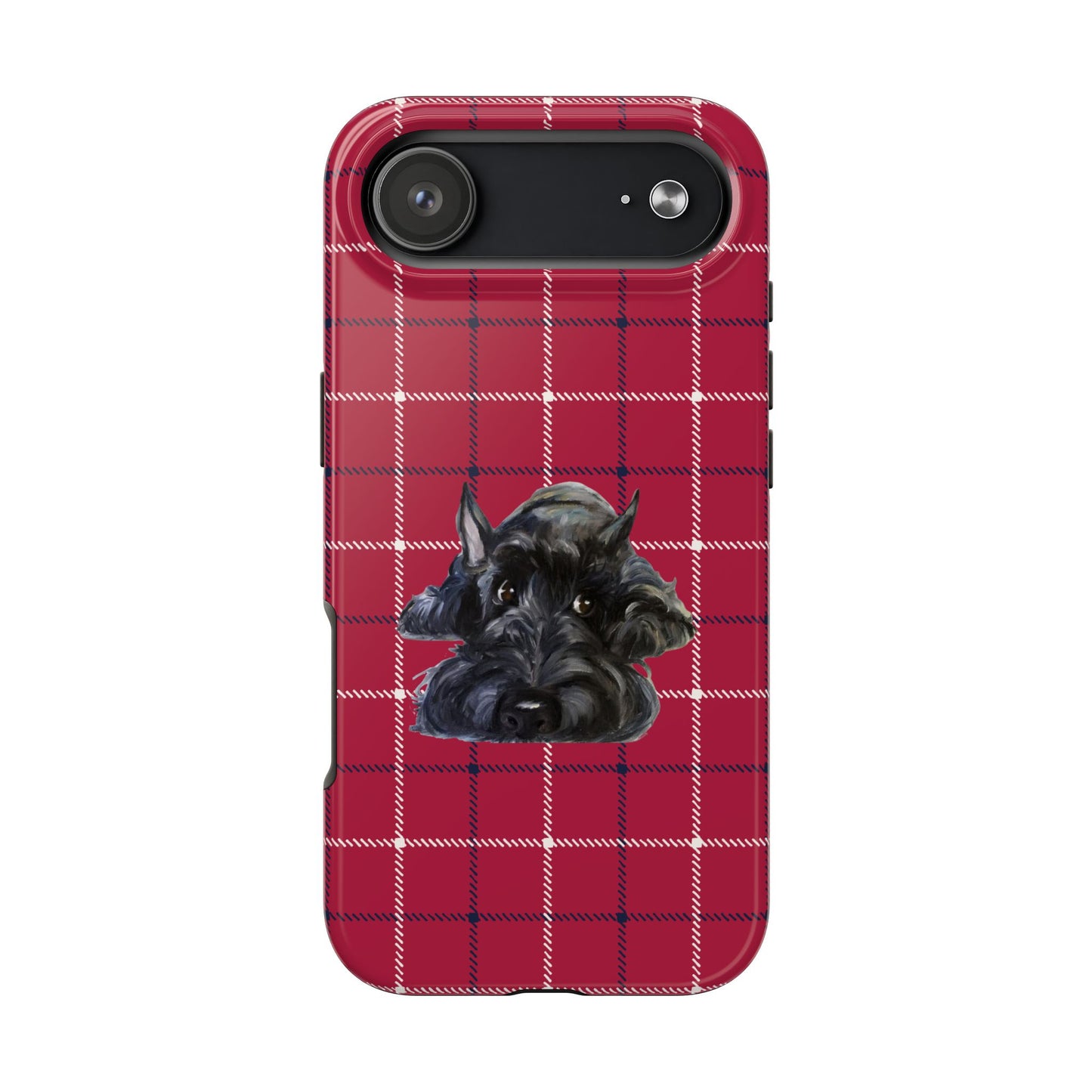 Scottish Terrier Phone Case, Tough Cases, Scottie Dog Phone Cover, Gift for Dog Lovers, Plaid Design
