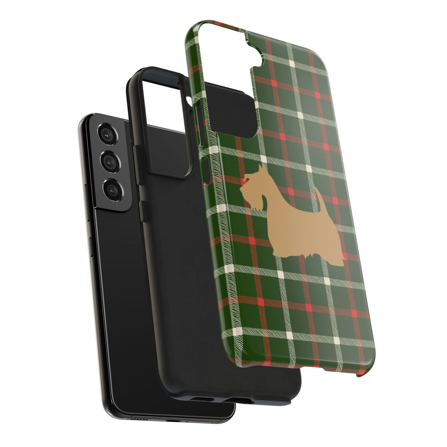 Scottish Terrier Phone Case, Tough Cases, Scottie Dog Phone Cover, Gift for Dog Lovers, Plaid Design
