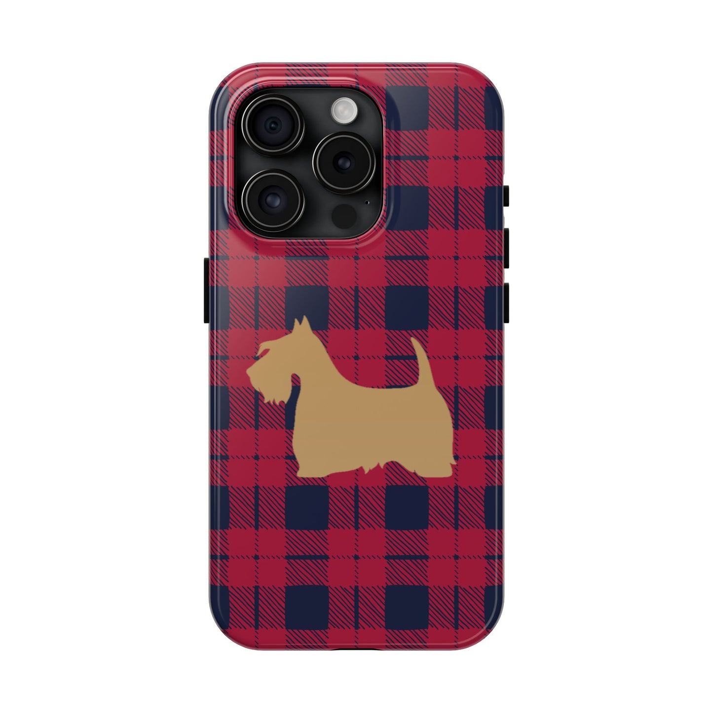 Scottish Terrier Phone Case, Tough Cases, Scottie Dog Phone Cover, Gift for Dog Lovers, Plaid Design