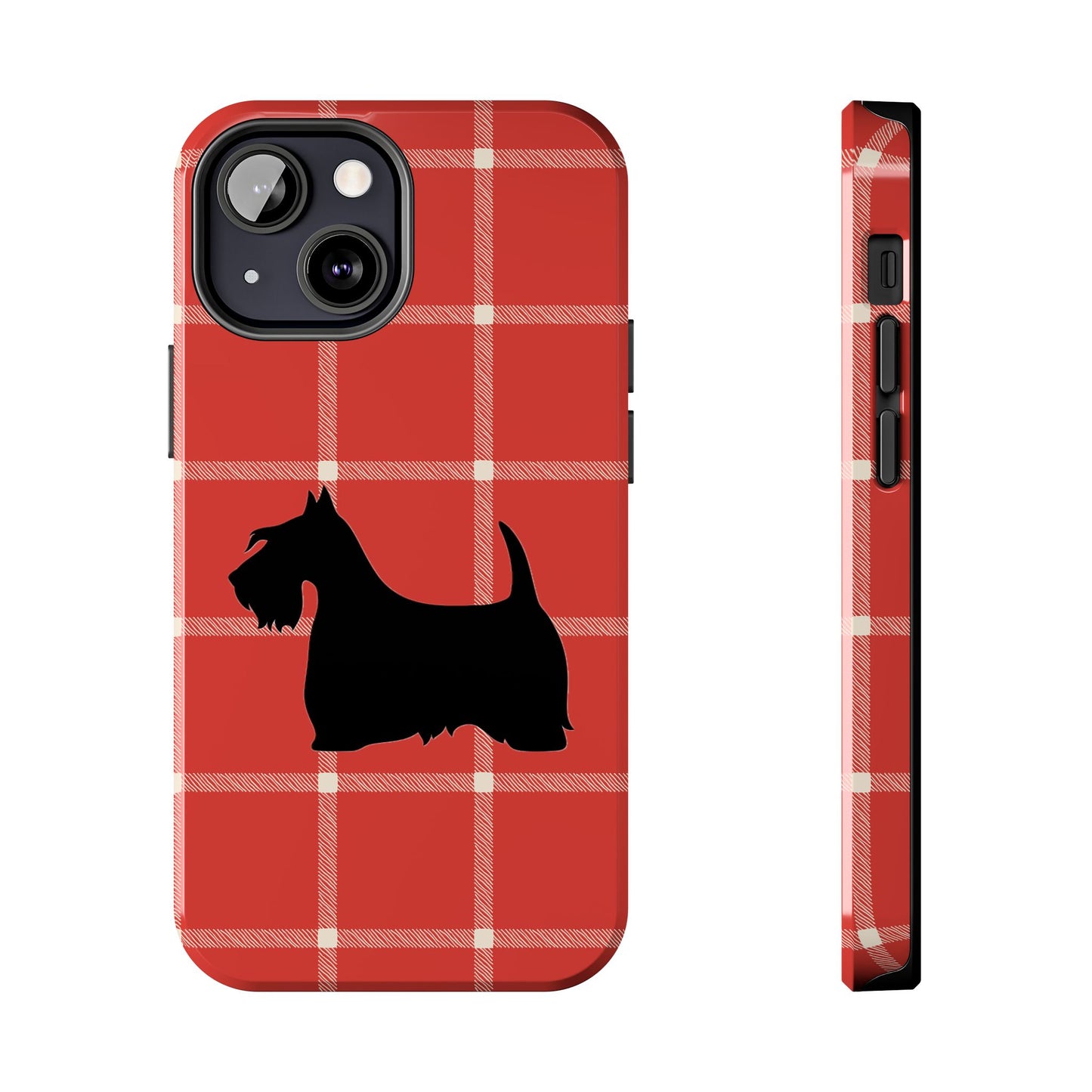 Scottish Terrier Phone Case, Tough Cases, Scottie Dog Phone Cover, Gift for Dog Lovers, Plaid Design
