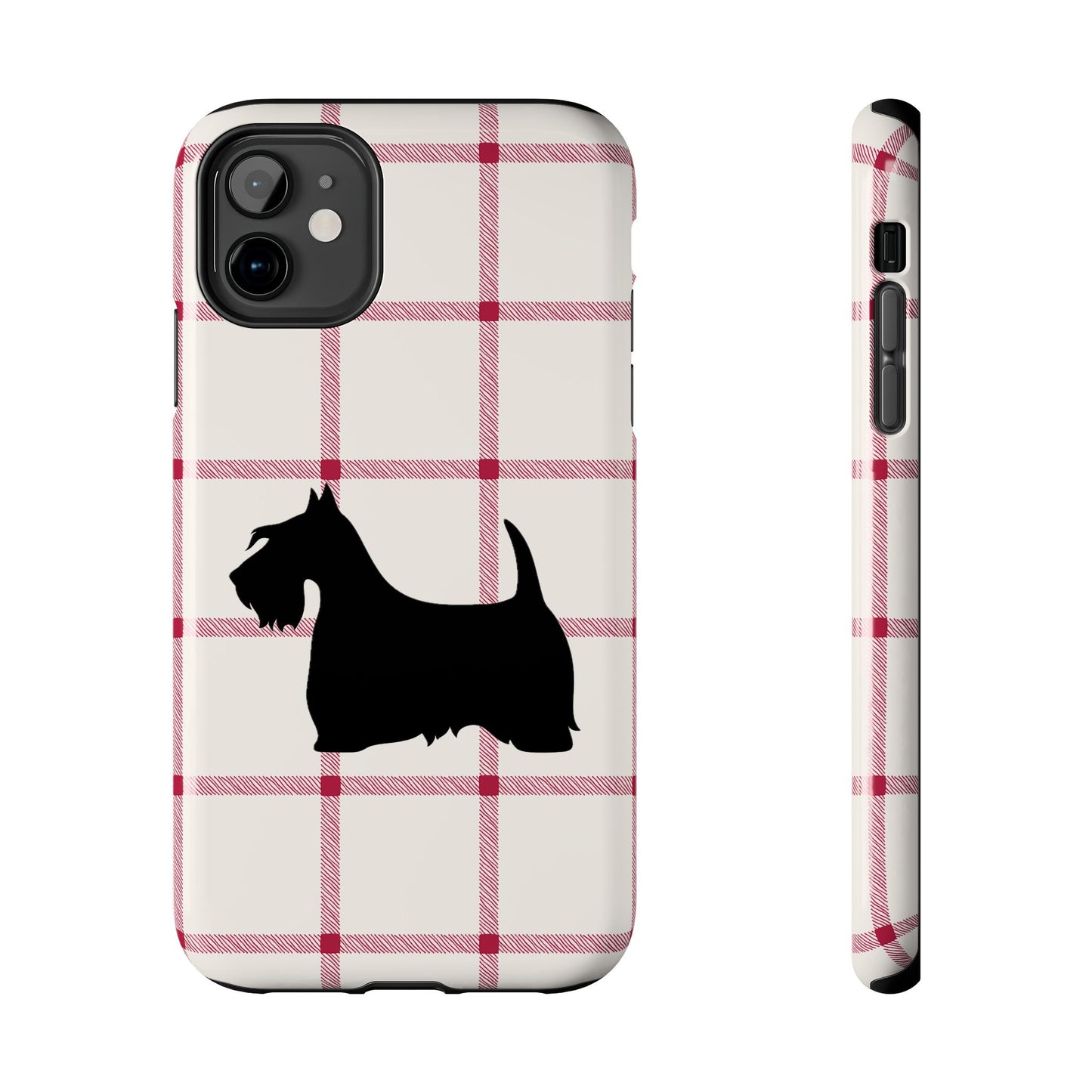 Scottish Terrier Phone Case, Tough Cases, Scottie Dog Phone Cover, Gift for Dog Lovers, Plaid Design