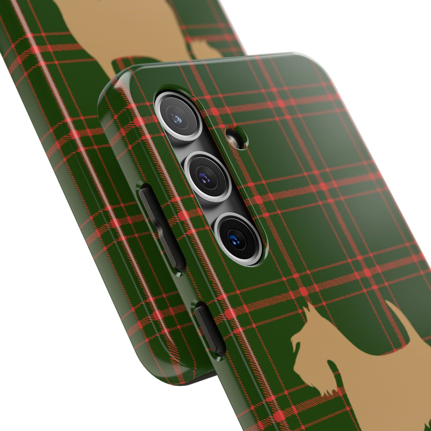 Scottish Terrier Phone Case, Tough Cases, Scottie Dog Phone Cover, Gift for Dog Lovers, Plaid Design