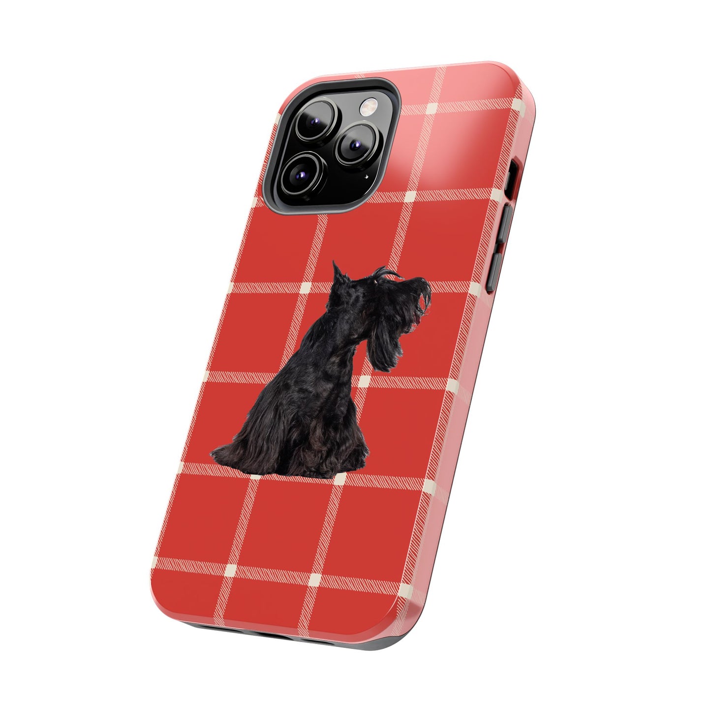 Scottish Terrier Phone Case, Tough Cases, Scottie Dog Phone Cover, Gift for Dog Lovers, Plaid Design