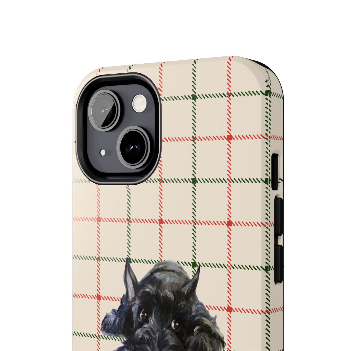 Scottish Terrier Phone Case, Tough Cases, Scottie Dog Phone Cover, Gift for Dog Lovers, Plaid Design