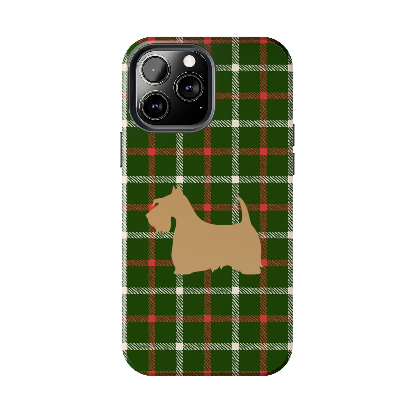 Scottish Terrier Phone Case, Tough Cases, Scottie Dog Phone Cover, Gift for Dog Lovers, Plaid Design