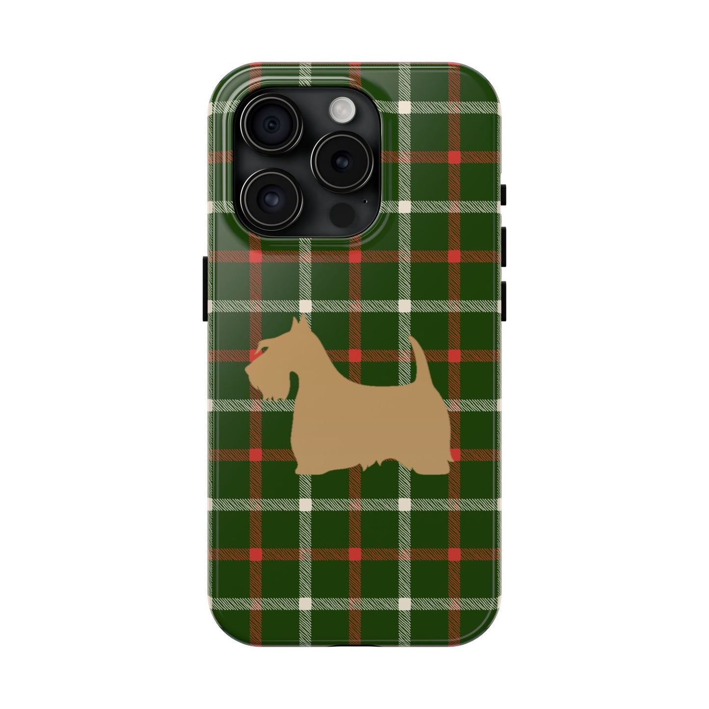 Scottish Terrier Phone Case, Tough Cases, Scottie Dog Phone Cover, Gift for Dog Lovers, Plaid Design