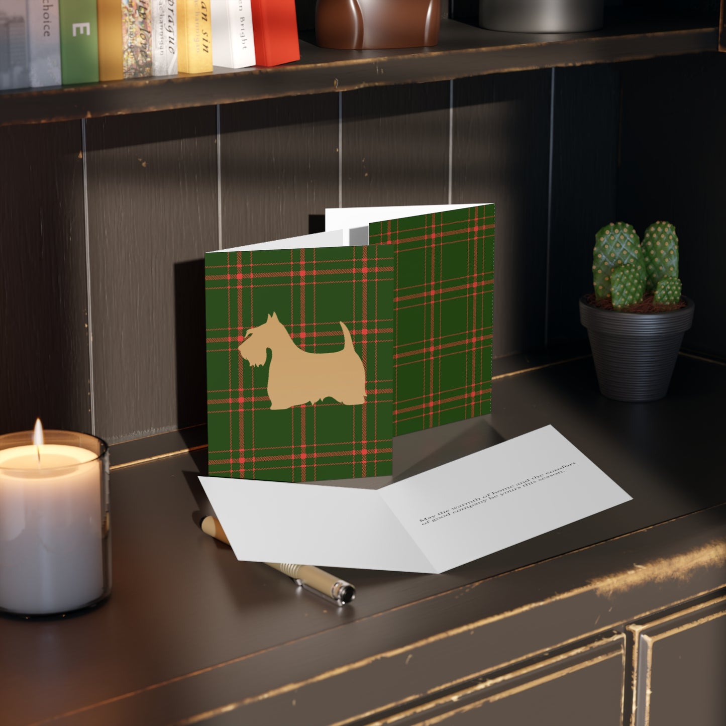 Scottish Terrier Tartan Holiday Card Set  - Greeting Cards (8, 16, and 24 pcs)