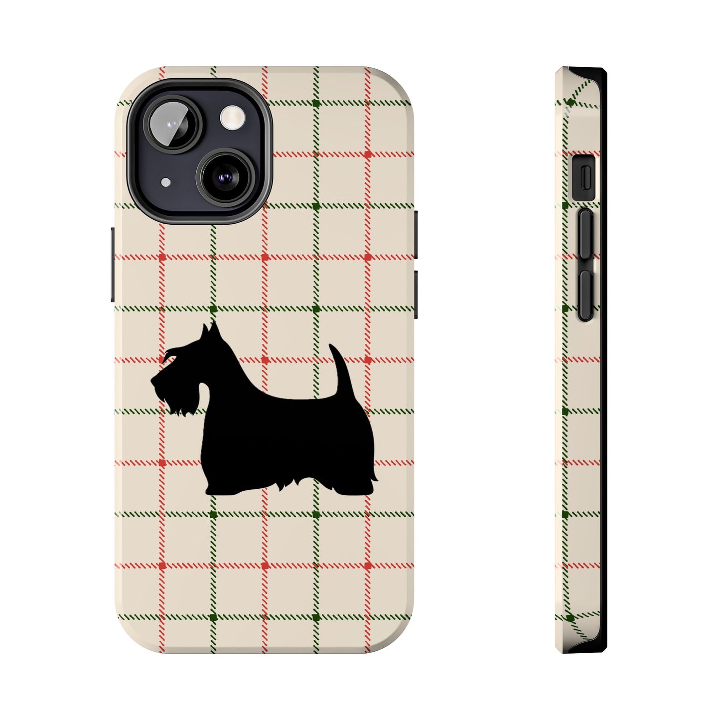 Scottish Terrier Phone Case, Tough Cases, Scottie Dog Phone Cover, Gift for Dog Lovers, Plaid Design