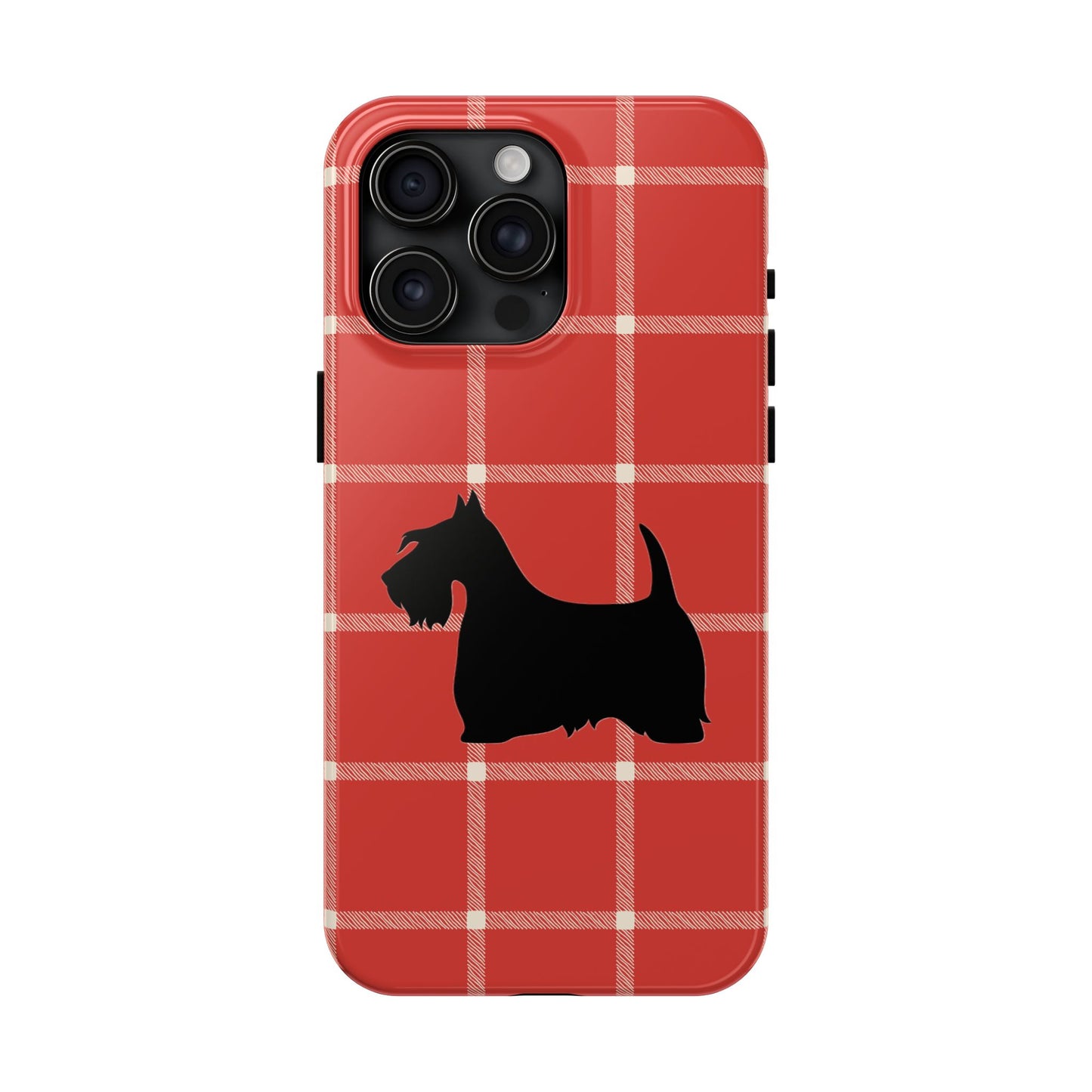 Scottish Terrier Phone Case, Tough Cases, Scottie Dog Phone Cover, Gift for Dog Lovers, Plaid Design