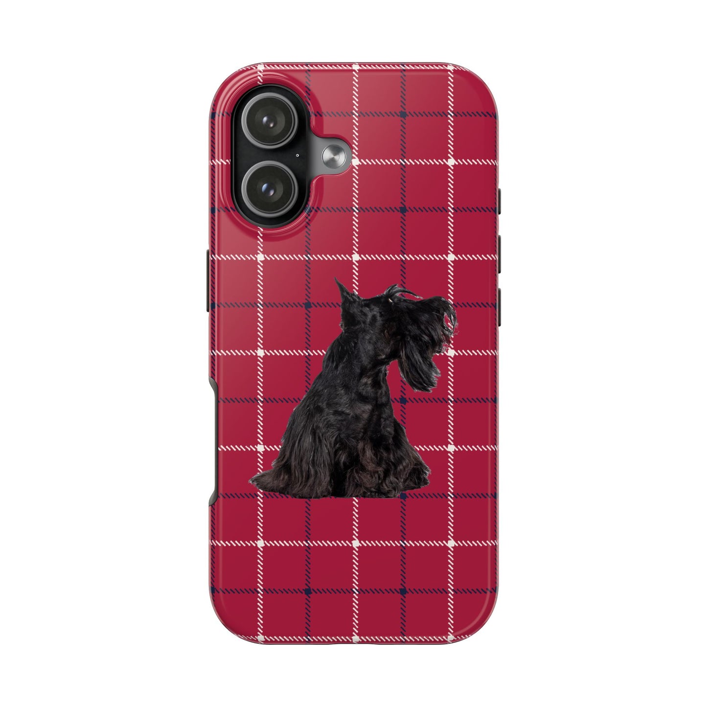 Scottish Terrier Phone Case, Tough Cases, Scottie Dog Phone Cover, Gift for Dog Lovers, Plaid Design