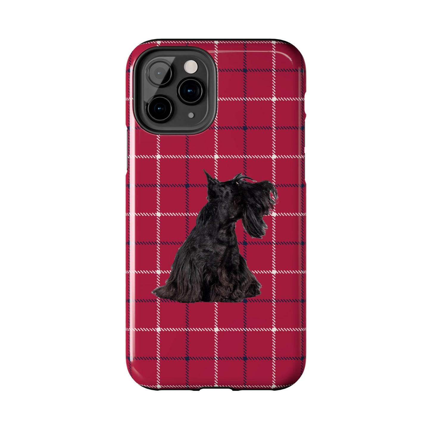 Scottish Terrier Phone Case, Tough Cases, Scottie Dog Phone Cover, Gift for Dog Lovers, Plaid Design