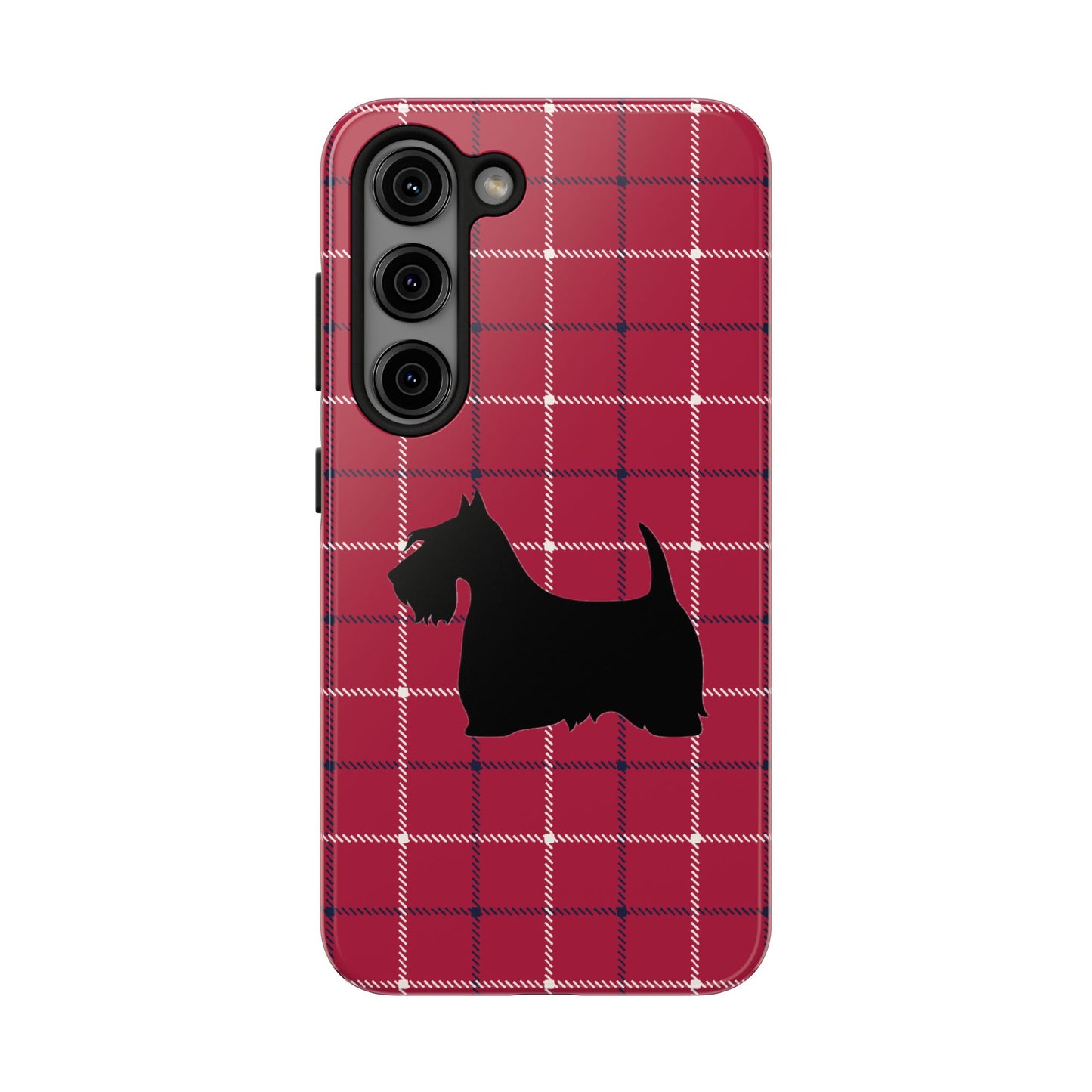Scottish Terrier Phone Case, Tough Cases, Scottie Dog Phone Cover, Gift for Dog Lovers, Plaid Design