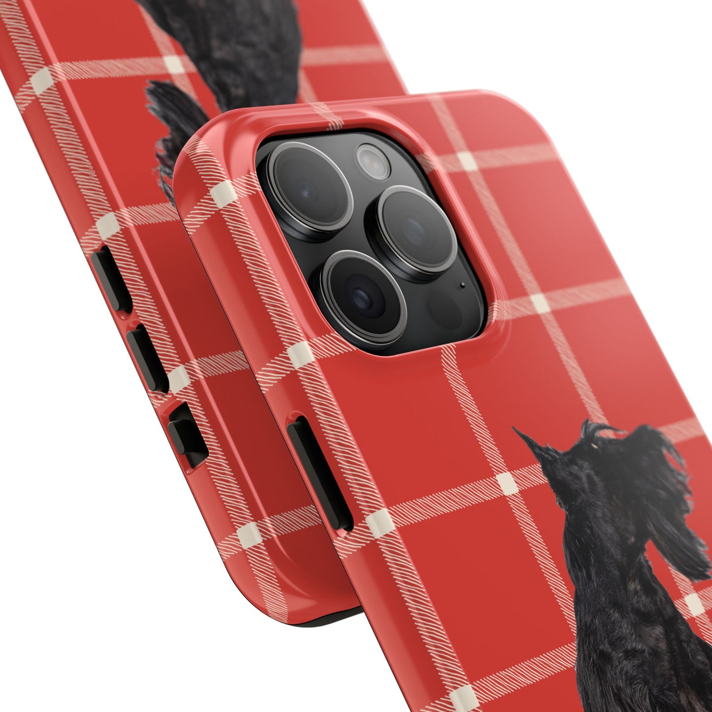 Scottish Terrier Phone Case, Tough Cases, Scottie Dog Phone Cover, Gift for Dog Lovers, Plaid Design