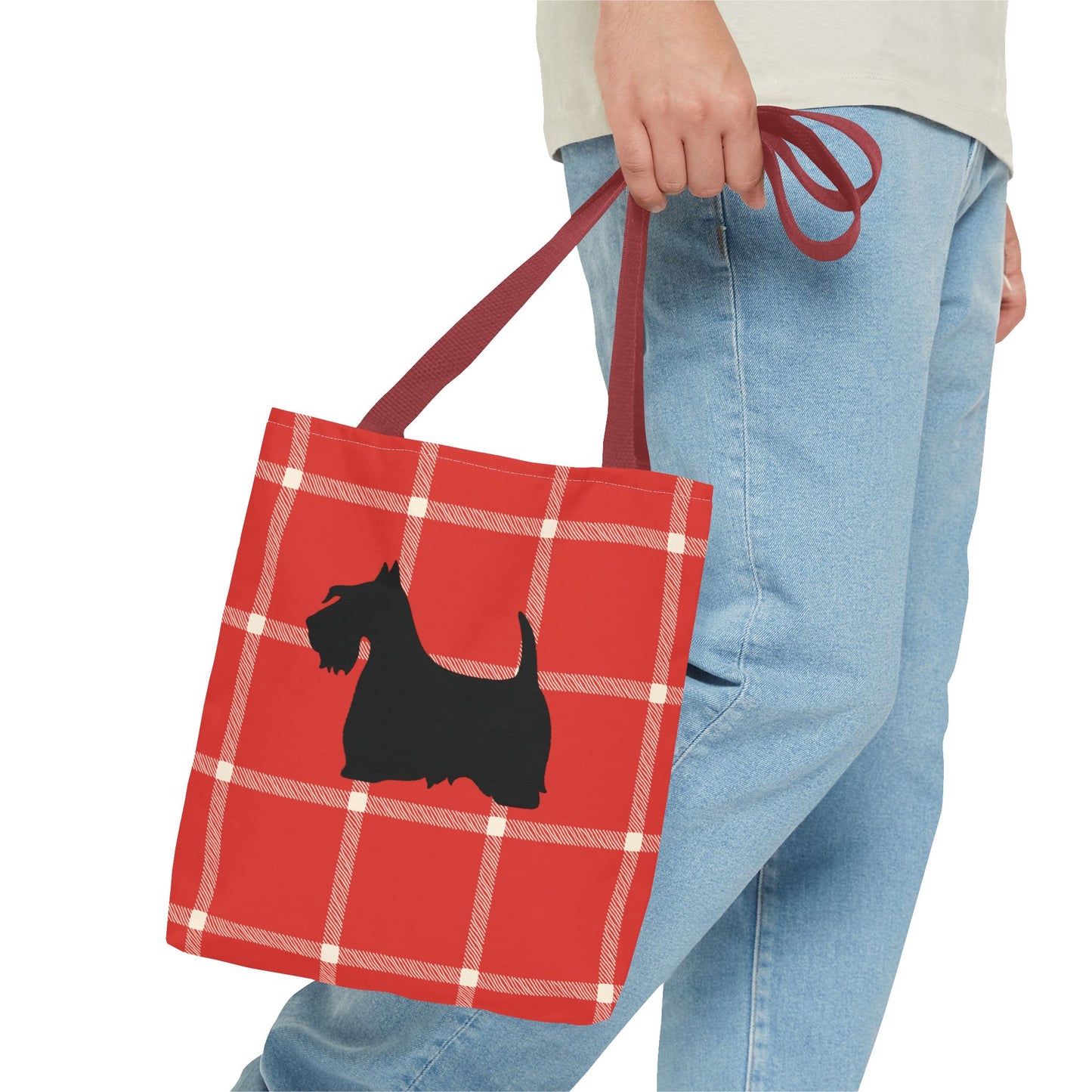 Plaid Scottish Terrier Tote Bag, Stylish Carryall for Pet Lovers, Perfect for Shopping, Beach Days, Teachers, Gifts, All-Occasion Bag