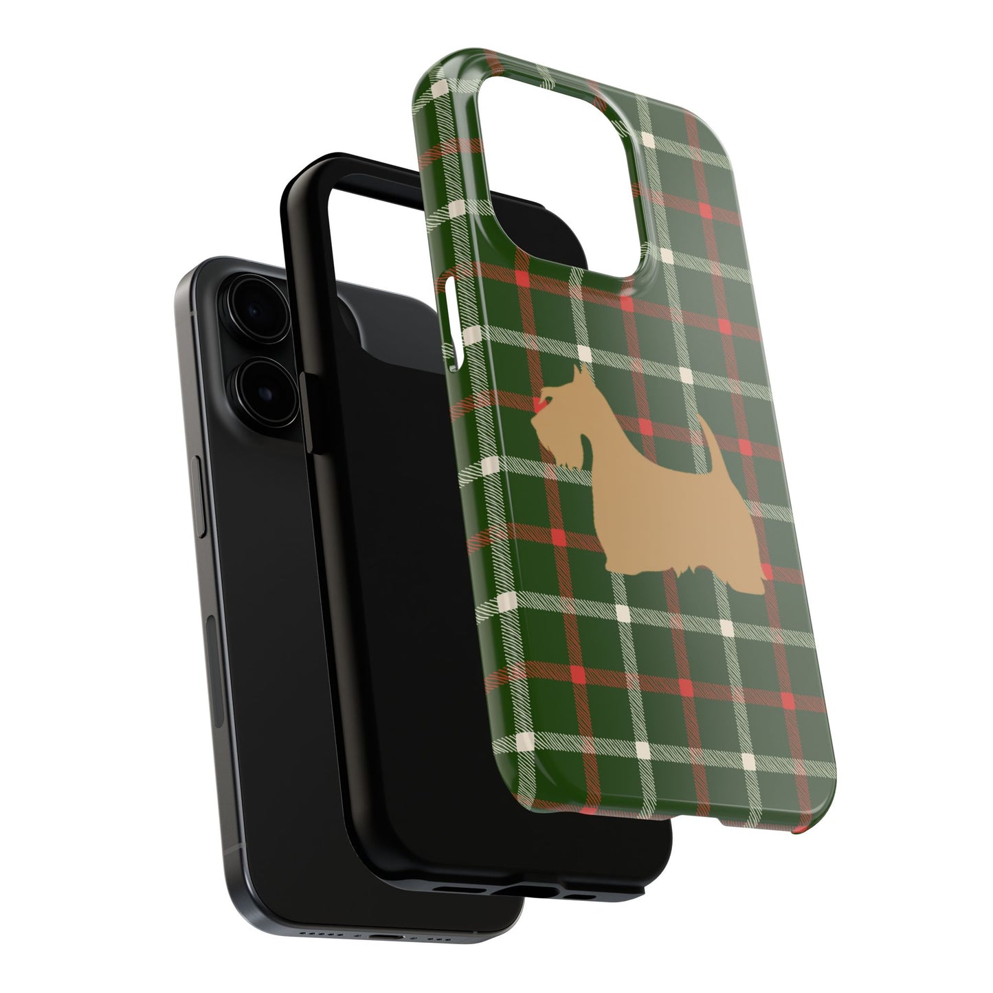 Scottish Terrier Phone Case, Tough Cases, Scottie Dog Phone Cover, Gift for Dog Lovers, Plaid Design