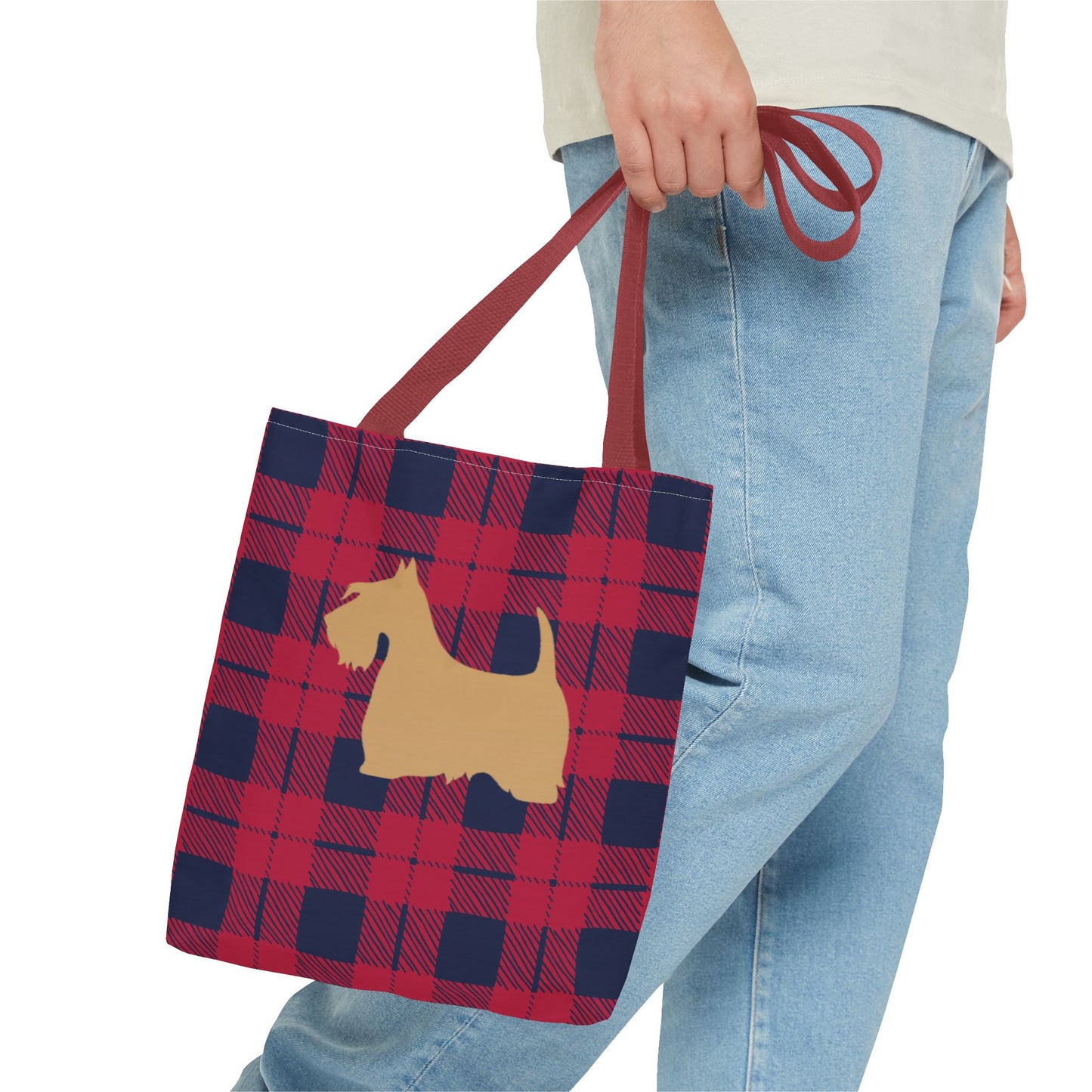 Plaid Scottish Terrier Tote Bag, Stylish Carryall for Pet Lovers, Perfect for Shopping, Beach Days, Teachers, Gifts, All-Occasion Bag