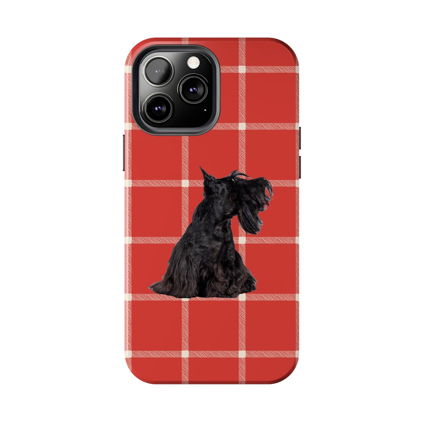 Scottish Terrier Phone Case, Tough Cases, Scottie Dog Phone Cover, Gift for Dog Lovers, Plaid Design