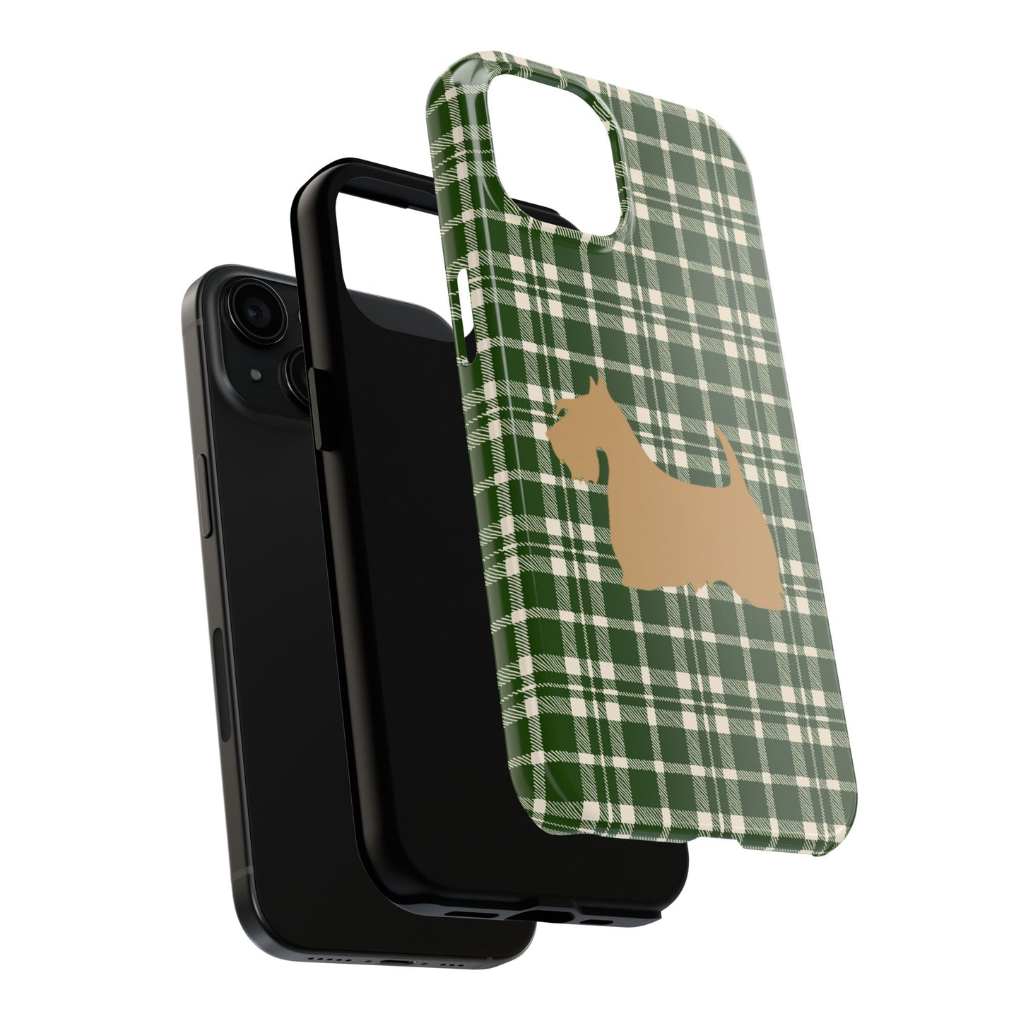 Scottish Terrier Phone Case, Tough Cases, Scottie Dog Phone Cover, Gift for Dog Lovers, Plaid Design