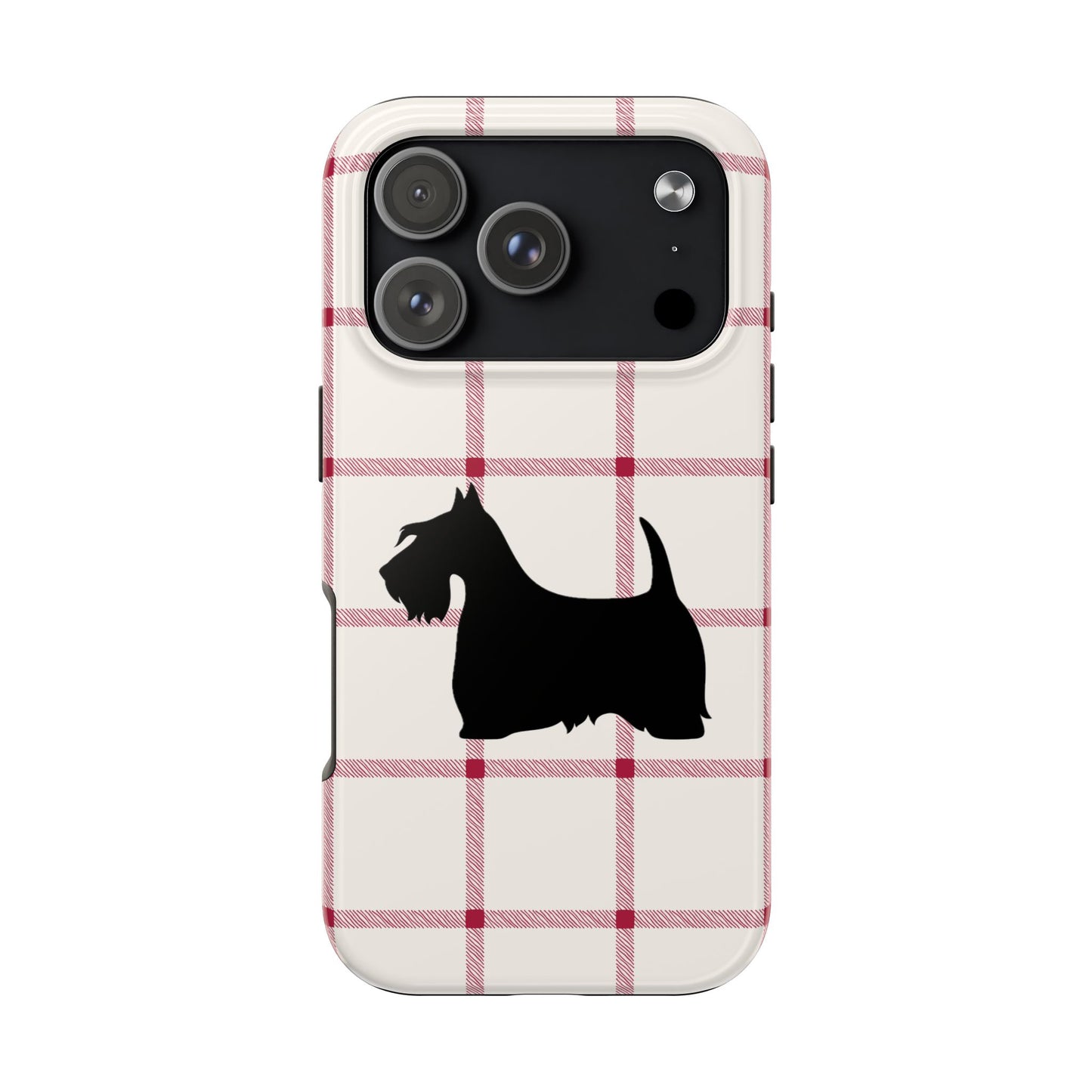 Scottish Terrier Phone Case, Tough Cases, Scottie Dog Phone Cover, Gift for Dog Lovers, Plaid Design