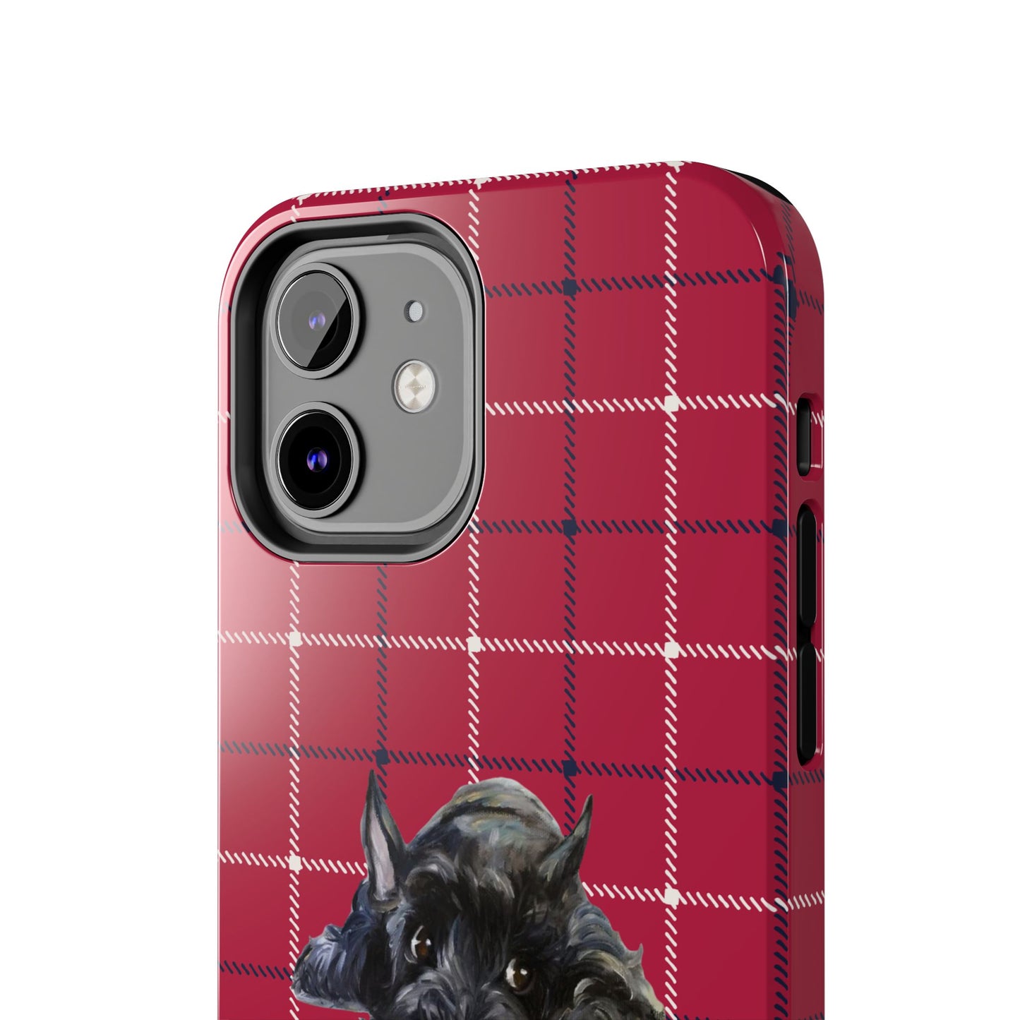 Scottish Terrier Phone Case, Tough Cases, Scottie Dog Phone Cover, Gift for Dog Lovers, Plaid Design