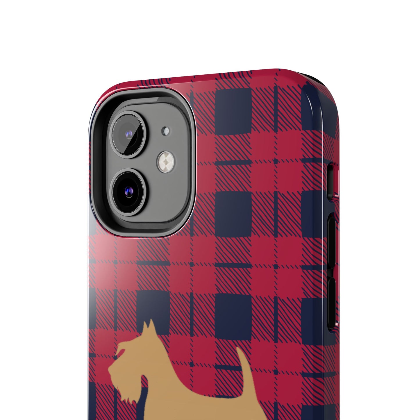 Scottish Terrier Phone Case, Tough Cases, Scottie Dog Phone Cover, Gift for Dog Lovers, Plaid Design